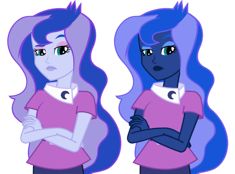 Safe Artist Odiz Color Edit Derpibooru Import Princess Luna Equestria Girls