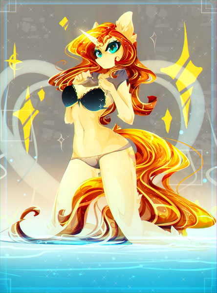 Suggestive Artist Koveliana Derpibooru Import Sunset