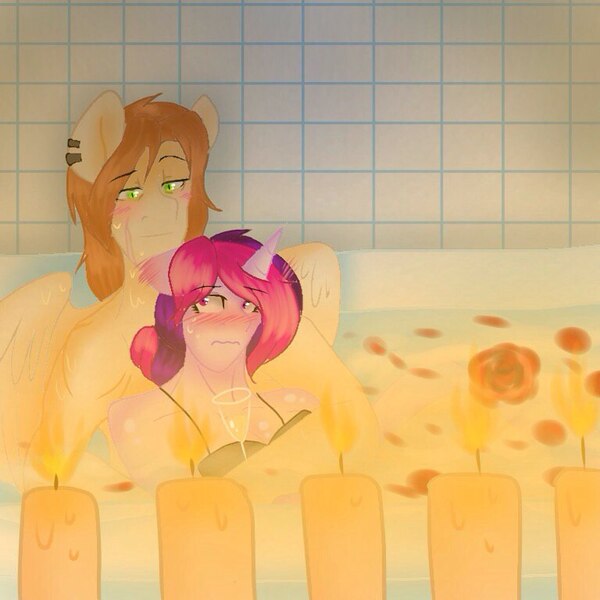 1108834 Anthro Artist Yomi Brasi Bath Bathtub Blushing