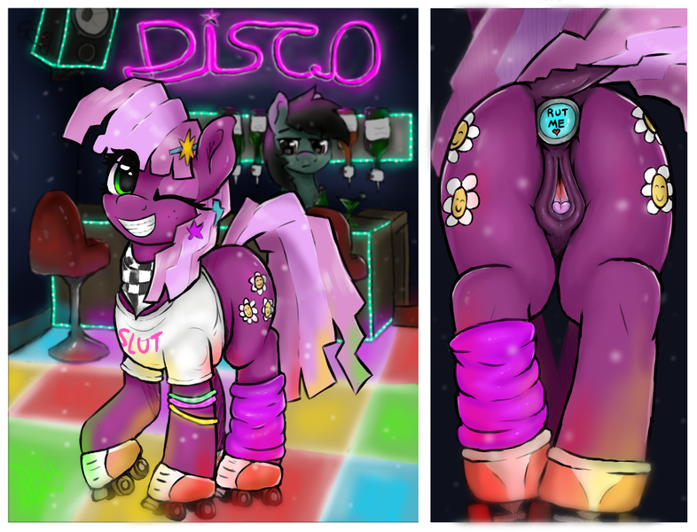 Explicit Artist Dosh Derpibooru Import Cheerilee Neon