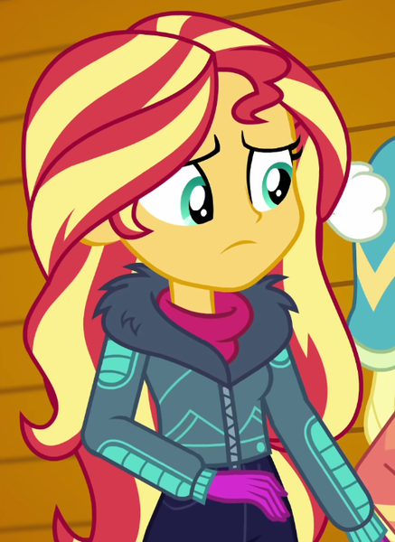 Safe Derpibooru Import Screencap Applejack Sunset Shimmer Equestria Girls