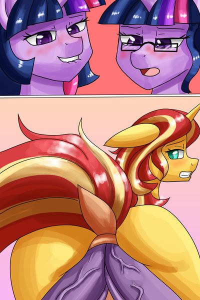 Explicit Artist Zachc Derpibooru Import Sci Twi Sunset Shimmer Twilight Sparkle