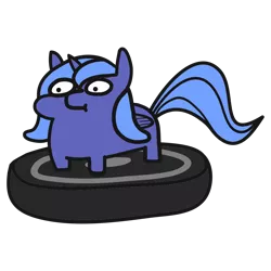 Size: 1024x1024 | Tagged: safe, artist:2merr, princess luna, alicorn, pony, /mlp/, 4chan, drawn on phone, drawthread, female, filly, requested art, roomba, simple background, solo, squatpony, style emulation, transparent background, woona, woonoggles, younger