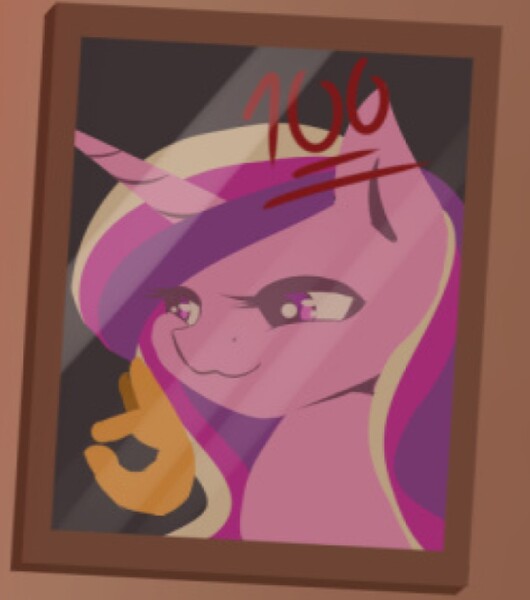 Size: 1110x1256 | Tagged: safe, artist:burgerkiss, princess cadance, alicorn, pony, bust, cropped, emoji, explicit source, female, lidded eyes, mare, picture frame, portrait, smiling, solo, 👌, 💯
