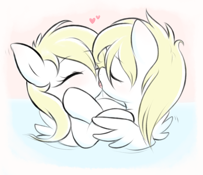 Size: 1075x928 | Tagged: suggestive, artist:pestil, oc, oc:luftkrieg, unofficial characters only, pegasus, pony, blushing, eyes closed, female, filly, foalcon, kissing, self ponidox, selfcest, shipping, simple background, underage