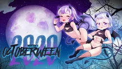 Size: 3840x2160 | Tagged: suggestive, artist:born-to-die, banned from derpibooru, diamond tiara, silver spoon, human, child, clothes, costume, halloween, halloween costume, holiday, humanized, lolicon, panties, underage, underwear, young