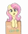 Size: 2856x3508 | Tagged: safe, artist:pucksterv, fluttershy, pegasus, pony, blushing, box, cardboard box, chest fluff, cute, female, heart eyes, looking at you, mare, shyabetes, simple background, solo, transparent background, wingding eyes