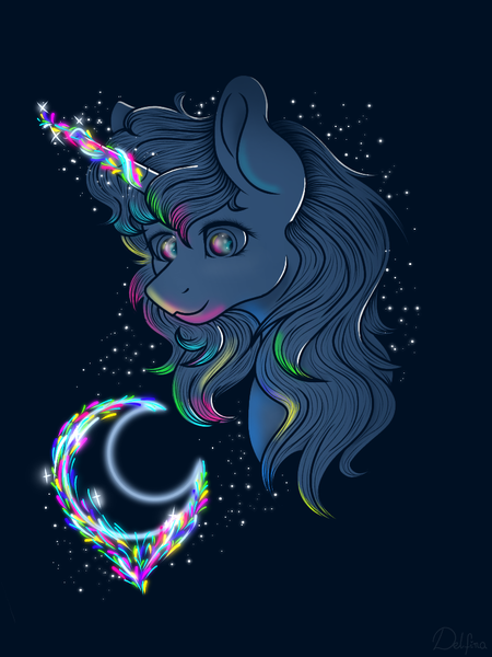 Size: 768x1024 | Tagged: safe, princess luna, alicorn, pony, unicorn, luna moon, magic, young luna