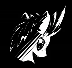 Size: 4760x4520 | Tagged: safe, artist:azdaracylius, oc, oc:contrail, unofficial characters only, pegasus, pony, black and white, bust, crosshair, grayscale, male, monochrome, portrait, solo, stallion