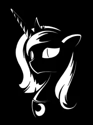 Size: 2480x3344 | Tagged: safe, artist:azdaracylius, princess luna, alicorn, pony, black and white, bust, female, grayscale, mare, monochrome, portrait, s1 luna, solo