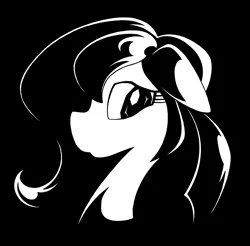 Size: 4664x4592 | Tagged: safe, artist:azdaracylius, oc, oc:sapphire scarletta, unofficial characters only, pegasus, pony, black and white, bust, female, floppy ears, grayscale, mare, monochrome, pegasus oc, portrait, solo, wings