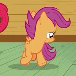 Size: 460x460 | Tagged: safe, edit, screencap, scootaloo, pegasus, pony, on your marks, animated, behaving like a dog, chasing own tail, cute, cutealoo, female, filly, missing cutie mark, perfect loop, silly, silly pony, solo focus, spinning
