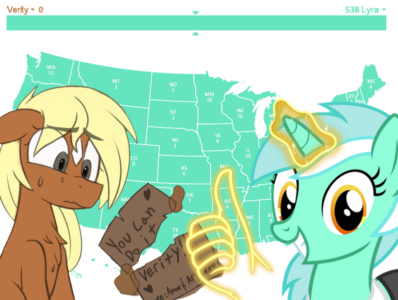 Size: 852x643 | Tagged: safe, artist:nignogs, derpibooru import, lyra heartstrings, ponified, ponified:verity, earth pony, pony, unicorn, /mlp/, 4chan, female, filly, hand, image, magic, magic hands, miss /mlp/, miss /mlp/ 2020, png, sad, smiling, verity