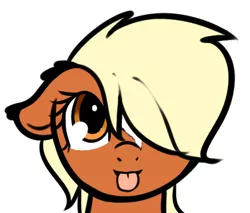 Size: 437x373 | Tagged: source needed, safe, artist:neuro, ponified, ponified:verity, unofficial characters only, earth pony, pony, art pack:marenheit 451 post-pack, /mlp/, 4chan, cute, female, filly, floppy ears, image, mlem, png, silly, simple background, solo, tongue out, verity, white background