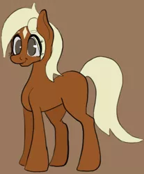 Size: 766x926 | Tagged: artist needed, source needed, safe, ponified, ponified:verity, unofficial characters only, earth pony, pony, art pack:marenheit 451 post-pack, brown background, female, filly, image, png, simple background, smiling, solo, verity