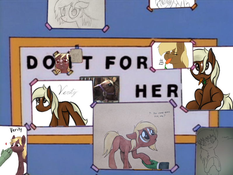 Size: 1600x1201 | Tagged: artist needed, safe, ponified, ponified:verity, unofficial characters only, earth pony, human, pony, do it for her, exploitable meme, female, filly, image, irl horse, meme, png, solo, the simpsons, verity