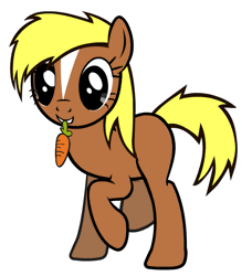 Size: 677x741 | Tagged: artist needed, safe, edit, ponified, ponified:verity, unofficial characters only, earth pony, pony, animated, carrot, cute, excited, female, filly, food, gif, happy, looking at you, mare, simple background, smiling, solo, tail wag, tippy taps, trotting, trotting in place, verity, white background