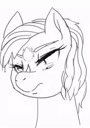 Size: 522x741 | Tagged: artist needed, source needed, safe, ponified, ponified:verity, unofficial characters only, earth pony, pony, angry, crying, female, filly, monochrome, sad, simple background, solo, verity, white background