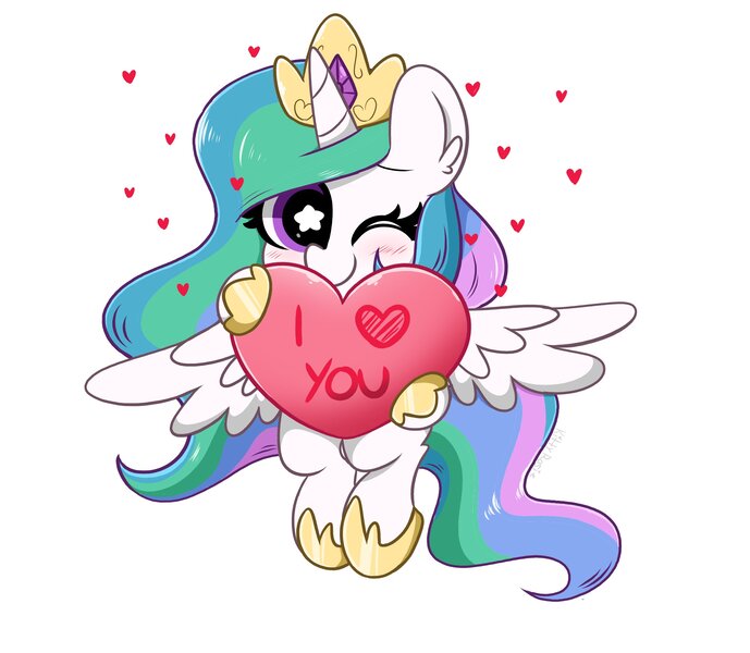 Size: 2800x2440 | Tagged: safe, artist:kittyrosie, princess celestia, alicorn, pony, blushing, crown, cute, cutelestia, ear fluff, female, filly, high res, hoof shoes, jewelry, regalia, simple background, starry eyes, white background, wingding eyes