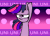 Size: 550x400 | Tagged: safe, artist:mushroomcookiebear, twilight sparkle, pony, unicorn, animated, dancing, hooves up, looking up, solo, text