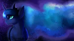 Size: 3840x2169 | Tagged: safe, artist:erroremma, princess luna, alicorn, pony, lineless, lineless art, solo