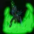 Size: 1050x1050 | Tagged: artist:eliwood10, derpibooru import, queen chrysalis, changeling, changeling queen, black background, fangs, female, floppy ears, frown, glowing horn, horn, image, jpeg, looking at you, magic, open mouth, rearing, simple background, solo