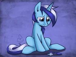 Size: 1024x768 | Tagged: artist:cat-cly, derpibooru import, minuette, safe, sitting, solo, toothbrush, toothpaste