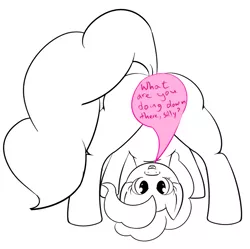 Size: 895x893 | Tagged: suggestive, derpibooru import, pinkie pie, earth pony, pony, looking back, solo