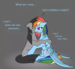 Size: 500x455 | Tagged: safe, artist:jykinturah, deleted from derpibooru, derpibooru import, rainbow dash, twilight sparkle, askblinddash, crying, dem feels, female, hug, lesbian, sad, shipping, twidash