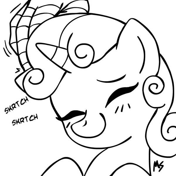 Size: 945x945 | Tagged: artist:megasweet, derpibooru import, filly, monochrome, safe, solo, spider-man, sweetie belle