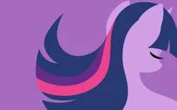 Size: 2400x1500 | Tagged: safe, artist:megasweet, derpibooru import, part of a set, twilight sparkle, pony, unicorn, bust, eyes closed, female, horn, lineless, mare, minimalist, portrait, profile, purple background, simple background, solo, unicorn twilight, wallpaper
