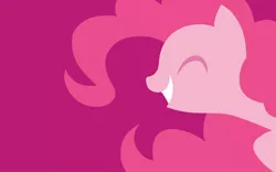 Size: 2400x1500 | Tagged: safe, artist:megasweet, derpibooru import, part of a set, pinkie pie, earth pony, pony, bust, eyes closed, female, grin, lineless, mare, minimalist, portrait, profile, simple background, smiling, solo, wallpaper