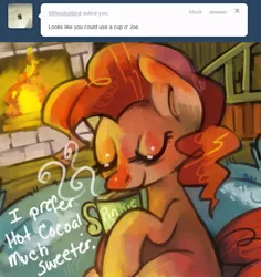 Size: 681x720 | Tagged: artist:dhui, ask tired pie, dead source, derpibooru import, hot chocolate, pinkie pie, safe