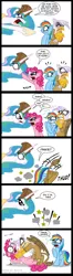 Size: 600x2276 | Tagged: safe, artist:niban-destikim, derpibooru import, gilda, pinkie pie, princess celestia, rainbow dash, gryphon, abuse, comic, paper bag, parody, pinkiebuse, spongebob squarepants, the spongebob squarepants movie