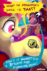 Size: 800x1200 | Tagged: apple bloom, artist:docwario, cutie mark, derpibooru import, safe, tattoo, tattoo artist, vulgar