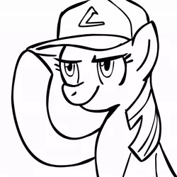 Size: 945x945 | Tagged: artist:megasweet, crossover, derpibooru import, hat, monochrome, pokémon, safe, twilight sparkle