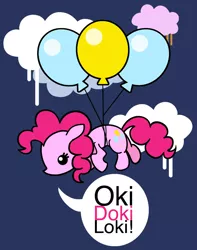 Size: 1080x1368 | Tagged: artist:yikomega, balloon, derpibooru import, floating, pinkie pie, safe, solo, speech bubble, then watch her balloons lift her up to the sky