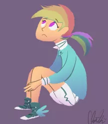 Size: 700x805 | Tagged: artist:romaniz, converse, derpibooru import, humanized, rainbow dash, safe, shoes