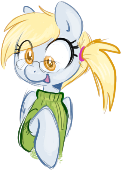 Size: 409x570 | Tagged: artist:briskby, derpibooru import, derpy hooves, glasses, safe