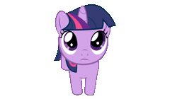 Size: 1100x618 | Tagged: animated, blinking, curious, cute, derpibooru import, filly, filly twilight sparkle, frown, head tilt, hnnng, looking at you, looking up, safe, simple background, solo, stare, transparent background, twiabetes, twilight sparkle, weapons-grade cute