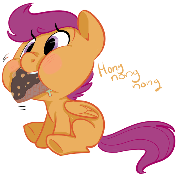 Size: 625x611 | Tagged: artist:briskby, choco taco, colored, derpibooru import, safe, scootaloo