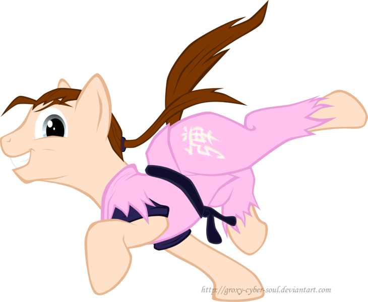 Size: 1800x1479 | Tagged: artist:groxy-cyber-soul, dan hibiki, derpibooru import, ponified, safe, smiling, street fighter, taunt