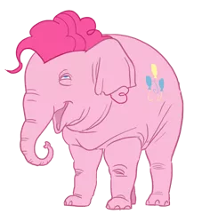 Size: 800x880 | Tagged: artist:blubhead, derpibooru import, elephant, pink elephants, pinkiephant, pinkie pie, safe, species swap, wat