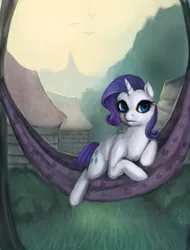 Size: 800x1054 | Tagged: safe, artist:elkaart, derpibooru import, rarity, pony, unicorn, female, mare, prone, solo