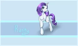 Size: 2000x1188 | Tagged: safe, artist:crisis16, derpibooru import, rarity, pony, unicorn, female, mare, raised hoof, solo, text