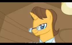 Size: 1024x640 | Tagged: safe, derpibooru import, screencap, doctor horse, doctor stable, unicorn, read it and weep, male, solo, stallion, youtube caption