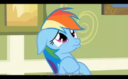 Size: 1024x640 | Tagged: derpibooru import, rainbow dash, read it and weep, safe, screencap, youtube caption