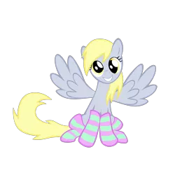 Size: 4000x4000 | Tagged: safe, artist:nowego, derpibooru import, derpy hooves, pegasus, pony, absurd resolution, clothes, female, mare, socks, solo, striped socks