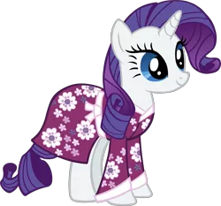 Size: 5760x5369 | Tagged: safe, artist:scrimpeh, derpibooru import, rarity, pony, unicorn, absurd resolution, clothes, female, kimono (clothing), mare, nightgown, simple background, transparent background, vector