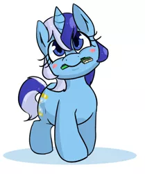 Size: 564x674 | Tagged: artist:kittyichooseyou, derpibooru import, minuette, mouth hold, safe, solo, toothbrush